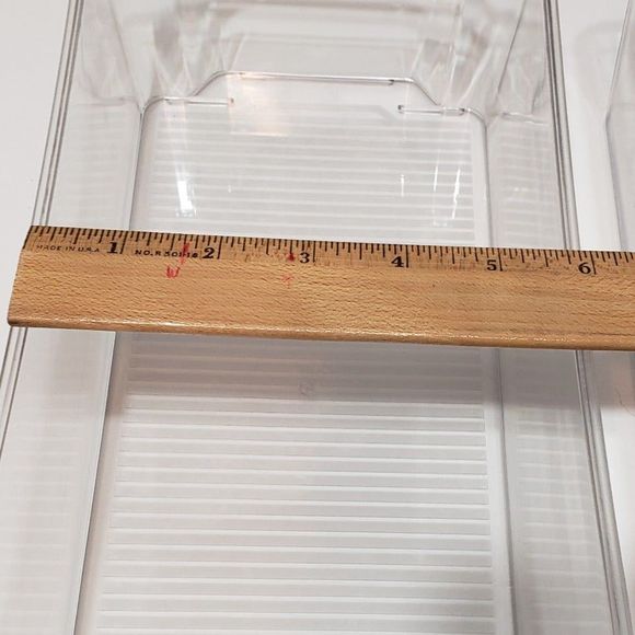 Set of 2 Clear Refrigerator, Pantry Food, Snack Storage Organizers; Approx. 12x6 - Picture 5 of 5